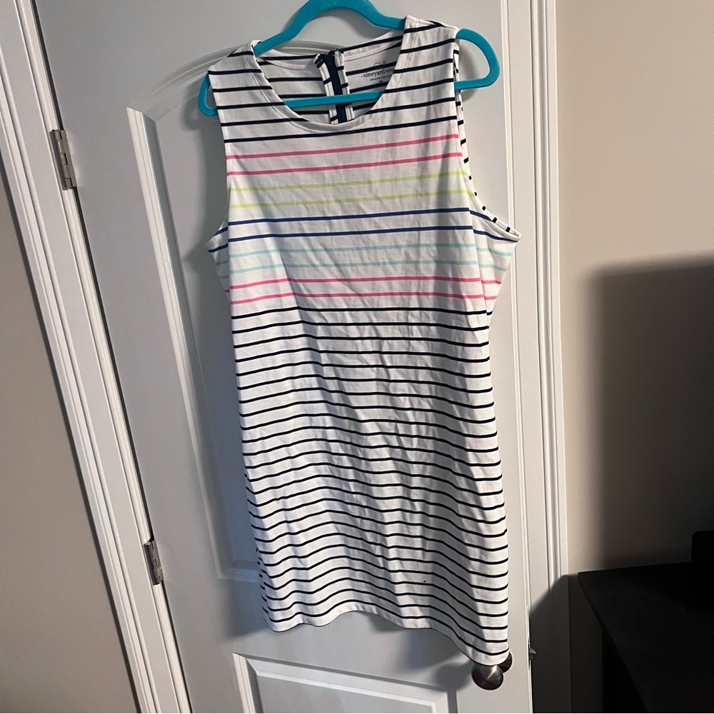 NWOT vineyard vines cotton stripped dress XL